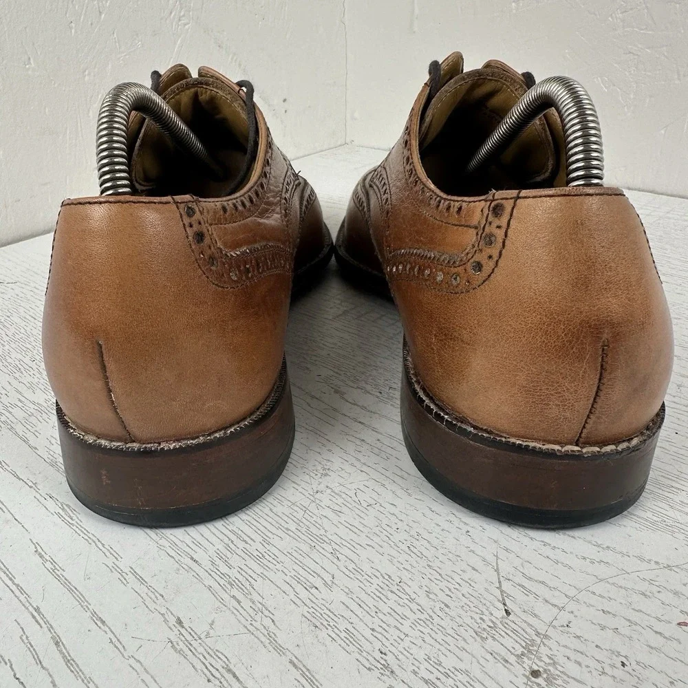 Cole Haan Air Giraldo Wingtip Derby Comfort Dress Shoes Men's 10.5 Tan Excellent